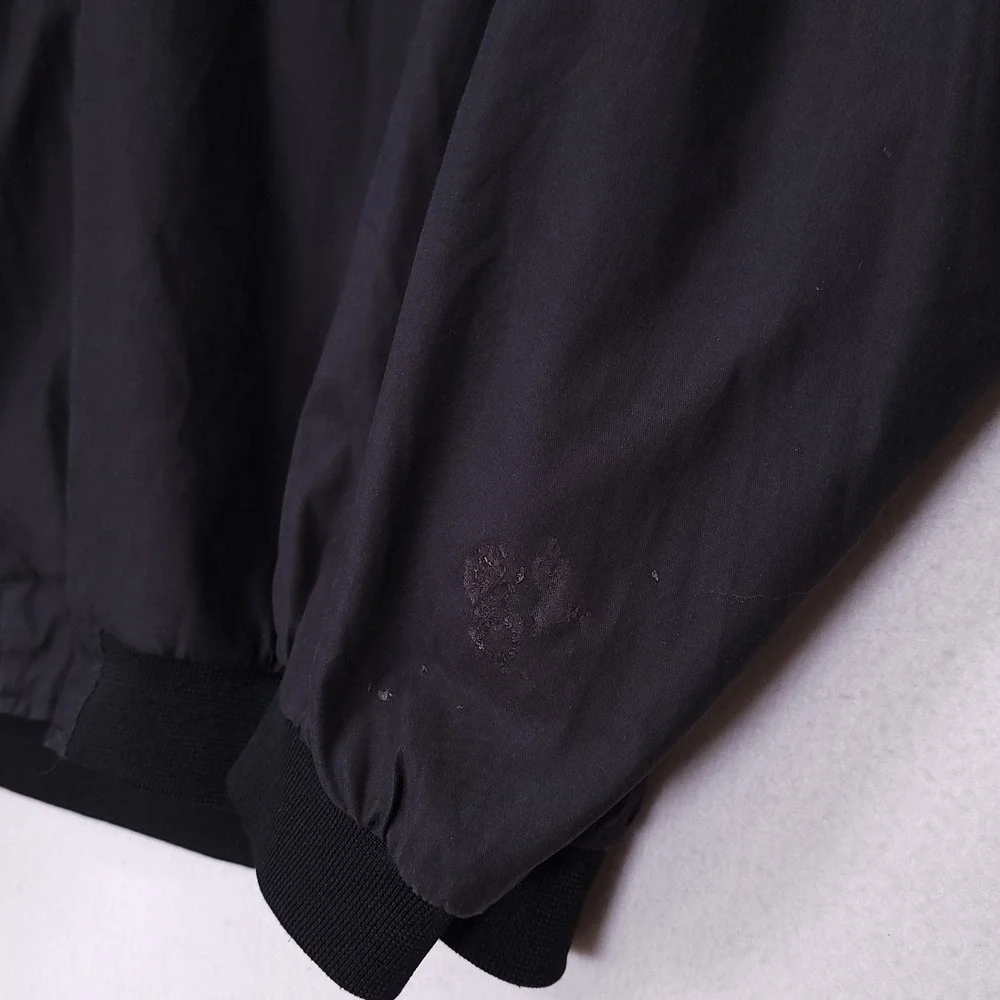 Vintage‎ Raiders Bomber Jacket Black Windbreaker Full Zip Mens XL Back Patch NFL